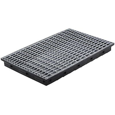PE-Kleingebinde-Regalwanne, 30 l Auffangvolumen, mit Stahl-Gitterrost CEMO PE-Kleingebinde-Regalwanne, 30 l Auffangvolumen, mit Stahl-Gitterrost CEMO