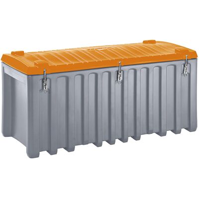 Universalbox aus Polyethylen, Inhalt 750 l, Traglast 400 kg, grau / orange CEMO Universalbox aus Polyethylen, Inhalt 750 l, Traglast 400 kg, grau / orange CEMO