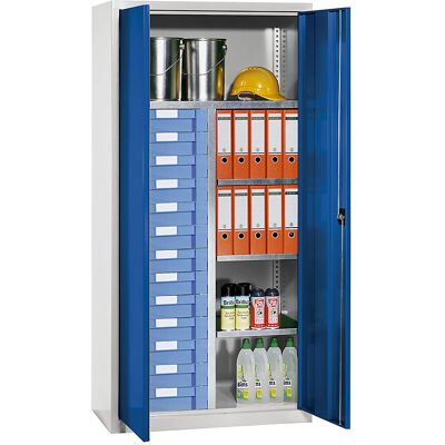 Eurokraft Pro Stahlaufbewahrungsschrank - Stahl & 13 Schubladen Eurokraft Pro Stahlaufbewahrungsschrank - Stahl & 13 Schubladen