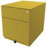 BISLEY Rollcontainer Note™, mit 1 Hängeregistratur, 1 Universalschublade, HxBxT 502 x 420 x 565 mm, mit Griffleiste und Top, gelb