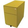 BISLEY Rollcontainer Note™, mit 1 Hängeregistratur, 1 Universalschublade, HxBxT 502 x 300 x 565 mm, mit Griffleiste und Top, gelb