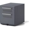 BISLEY Rollcontainer Note™, mit 1 Hängeregistratur, 1 Universalschublade, HxBxT 495 x 420 x 565 mm, mit Griff, anthrazitgrau
