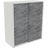 kaiserkraft Schiebetürenschrank NEOTEX mit Akustik-Front, HxBxT 1150 x 1000 x 440 mm, Front granitgrau