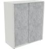 kaiserkraft Schiebetürenschrank NEOTEX mit Akustik-Front, HxBxT 1150 x 1000 x 440 mm, Front marmorgrau