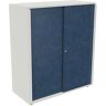 kaiserkraft Schiebetürenschrank NEOTEX mit Akustik-Front, HxBxT 1150 x 1000 x 440 mm, Front atlantikblau