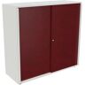 kaiserkraft Schiebetürenschrank NEOTEX mit Akustik-Front, HxBxT 1150 x 1200 x 440 mm, Front purpurrot