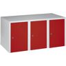 Wolf Aufsatzschrank, 3 Abteile, HxBxT 445 x 900 x 500 mm, feuerrot