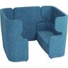 BISLEY Akustiksofa VIVO, 2 Zweisitzer mit hoher Rückenlehne, Mittelwand, blau