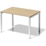 BISLEY Schreibtisch CITO, U-Gestell, HxBxT 650 - 850 x 1200 x 800 mm, Gestell weiß, Platte Ahorn