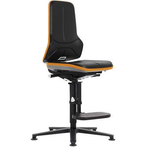NEON Arbeitsdrehstuhl, Gleiter, Aufstiegshilfe, Synchronmechanik, Skintec, Flexband orange bimos NEON Arbeitsdrehstuhl, Gleiter, Aufstiegshilfe, Synchronmechanik, Skintec, Flexband orange bimos