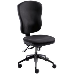 Bürostuhl, Rückenlehnenhöhe 600 mm, Punktsynchron-Mechanik, Muldensitz, ohne Armlehnen, Bezug schwarz eurokraft pro Bürostuhl, Rückenlehnenhöhe 600 mm, Punktsynchron-Mechanik, Muldensitz, ohne Armlehnen, Bezug schwarz eurokraft pro