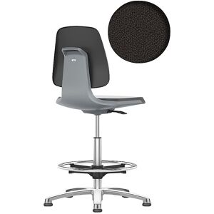Arbeitsdrehstuhl LABSIT, mit Bodengleitern und Fußring, Sitz mit Stoffbezug, anthrazit bimos Arbeitsdrehstuhl LABSIT, mit Bodengleitern und Fußring, Sitz mit Stoffbezug, anthrazit bimos