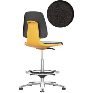 Arbeitsdrehstuhl LABSIT, mit Bodengleitern und Fußring, Sitz mit Stoffbezug, orange bimos Arbeitsdrehstuhl LABSIT, mit Bodengleitern und Fußring, Sitz mit Stoffbezug, orange bimos