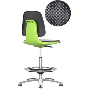 Arbeitsdrehstuhl LABSIT, mit Bodengleitern und Fußring, Sitz Supertec, grün bimos Arbeitsdrehstuhl LABSIT, mit Bodengleitern und Fußring, Sitz Supertec, grün bimos