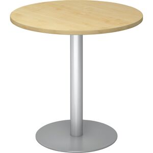 Kaiserkraft Meeting-Tisch - Ø 800 mm, 755 mm hoch, Silberrahmen, Ahorn-Design Kaiserkraft Meeting-Tisch - Ø 800 mm, 755 mm hoch, Silberrahmen, Ahorn-Design