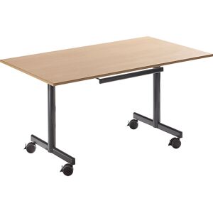 kaiserkraft Tisch mit abklappbarer Platte, mobil, HxBxT 720 x 1200 x 800 mm, Buche-Dekor kaiserkraft Tisch mit abklappbarer Platte, mobil, HxBxT 720 x 1200 x 800 mm, Buche-Dekor
