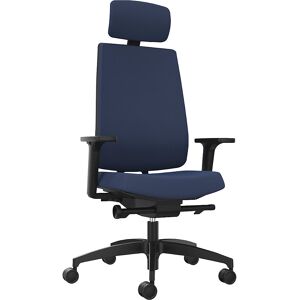 Bürostuhl INDEED, mit Gegendruckeinstellung, Polsterrückenlehne nachtblau, Kopfstütze Dauphin Bürostuhl INDEED, mit Gegendruckeinstellung, Polsterrückenlehne nachtblau, Kopfstütze Dauphin