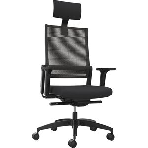 Bürostuhl LORDO FLEX, mit Netzrückenlehne, schwarz, mit Kopfstütze Dauphin Bürostuhl LORDO FLEX, mit Netzrückenlehne, schwarz, mit Kopfstütze Dauphin