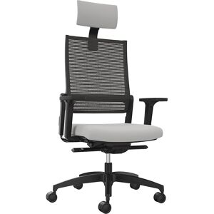 Bürostuhl LORDO FLEX, mit Netzrückenlehne, platingrau, mit Kopfstütze Dauphin Bürostuhl LORDO FLEX, mit Netzrückenlehne, platingrau, mit Kopfstütze Dauphin