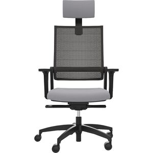 Bürostuhl LORDO FLEX, mit Netzrückenlehne, grau, mit Kopfstütze Dauphin Bürostuhl LORDO FLEX, mit Netzrückenlehne, grau, mit Kopfstütze Dauphin