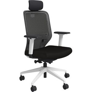 kaiserkraft Bürostuhl Grevia, mit Netzrückenlehne, schwarz/weiß, mit Kopfstütze kaiserkraft Bürostuhl Grevia, mit Netzrückenlehne, schwarz/weiß, mit Kopfstütze