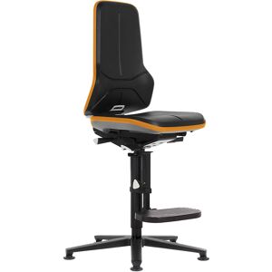 NEON Arbeitsdrehstuhl, Gleiter, Aufstiegshilfe, Permanentkontakt, Skintec, Flexband orange bimos NEON Arbeitsdrehstuhl, Gleiter, Aufstiegshilfe, Permanentkontakt, Skintec, Flexband orange bimos