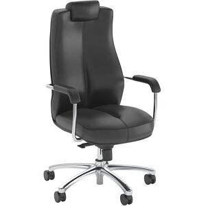 Nowy Styl XXL Chefsessel Sonata Leder schwarz, chromgestell Nowy Styl XXL Chefsessel Sonata Leder schwarz, chromgestell