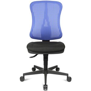 Bürostuhl, Muldensitz, ohne Armlehnen, Sitz schwarz, Netz-Rücken blau Topstar Bürostuhl, Muldensitz, ohne Armlehnen, Sitz schwarz, Netz-Rücken blau Topstar