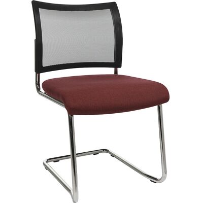 Besucherstuhl, stapelbar, Freischwinger, Netz-Rückenlehne, VE 2 Stk, bordeaux Topstar Besucherstuhl, stapelbar, Freischwinger, Netz-Rückenlehne, VE 2 Stk, bordeaux Topstar