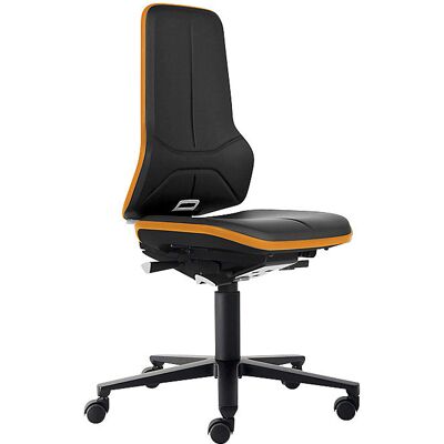 NEON Arbeitsdrehstuhl ESD, Rollen, Permanentkontakt, Kunstleder, Flexband orange bimos NEON Arbeitsdrehstuhl ESD, Rollen, Permanentkontakt, Kunstleder, Flexband orange bimos