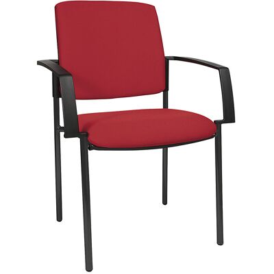 Polster-Stapelstuhl, Vierfußgestell, VE 2 Stk, Gestell schwarz, Polster rot Topstar Polster-Stapelstuhl, Vierfußgestell, VE 2 Stk, Gestell schwarz, Polster rot Topstar