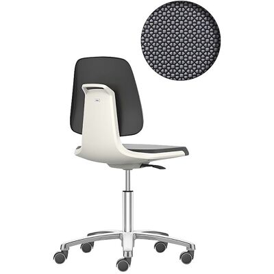Arbeitsdrehstuhl LABSIT, Fünffuß mit Rollen, Sitz Supertec, weiß bimos Arbeitsdrehstuhl LABSIT, Fünffuß mit Rollen, Sitz Supertec, weiß bimos
