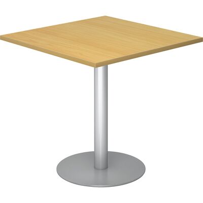 Kaiserkraft Besprechungstisch - 800x800mm, Weiß, Silberrahmen Kaiserkraft Besprechungstisch - 800x800mm, Weiß, Silberrahmen