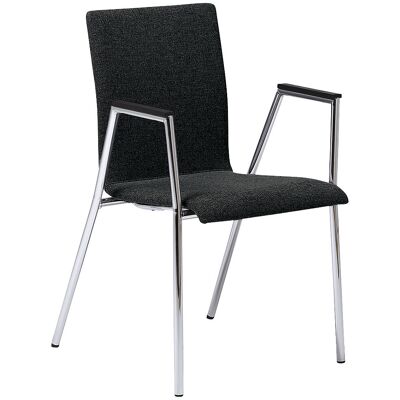 kaiserkraft Konferenzstuhl Cadeira, Gestell verchromt, schwarzer Stoff, VE 2 Stk kaiserkraft Konferenzstuhl Cadeira, Gestell verchromt, schwarzer Stoff, VE 2 Stk