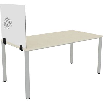 Tischtrennwand für Einzelarbeitsplatz, Emaille- und PET-Filz-Oberfläche, weiß / grau, Breite 750 mm SMIT VISUAL Tischtrennwand für Einzelarbeitsplatz, Emaille- und PET-Filz-Oberfläche, weiß / grau, Breite 750 mm SMIT VISUAL
