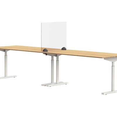 Tischtrennwand, für Doppelarbeitsplatz, transparent, Breite 750 mm SMIT VISUAL Tischtrennwand, für Doppelarbeitsplatz, transparent, Breite 750 mm SMIT VISUAL