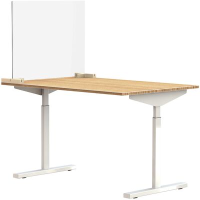 Trennscheibe für Schreibtische/Tische, inkl. 2 Fußverbinder in T-Form, HxB 590 x 750 mm, ab 10 Stk SMIT VISUAL Trennscheibe für Schreibtische/Tische, inkl. 2 Fußverbinder in T-Form, HxB 590 x 750 mm, ab 10 Stk SMIT VISUAL