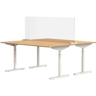 Trennscheibe für Schreibtische/Tische, inkl. 2 Fußverbinder in T-Form, HxB 590 x 1600 mm, ab 10 Stk SMIT VISUAL Trennscheibe für Schreibtische/Tische, inkl. 2 Fußverbinder in T-Form, HxB 590 x 1600 mm, ab 10 Stk SMIT VISUAL