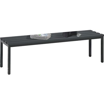 Umkleidebank BASIC, Kunststoffleisten, Länge 1500 mm, schwarzgrau C+P Umkleidebank BASIC, Kunststoffleisten, Länge 1500 mm, schwarzgrau C+P