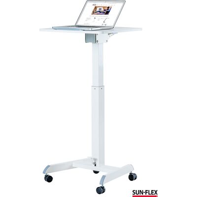 kaiserkraft Höhenverstellbarer Tisch Sun-flex Easydesk Pro, Monosäulen-Beistelltisch, weiß kaiserkraft Höhenverstellbarer Tisch Sun-flex Easydesk Pro, Monosäulen-Beistelltisch, weiß