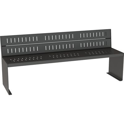 PROCITY KUBE Stahlbank - Rückenlehne, 450mm Tiefe, Hell Eiche-Dekor - Parkbank PROCITY KUBE Stahlbank - Rückenlehne, 450mm Tiefe, Hell Eiche-Dekor - Parkbank