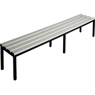 Umkleidebank, einseitig, PVC-Leisten, lichtgrau, Länge 2000 mm Wolf Umkleidebank, einseitig, PVC-Leisten, lichtgrau, Länge 2000 mm Wolf