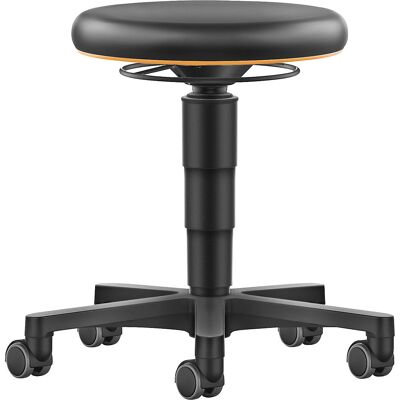 Hocker Allround, mit Rollen, Kunstleder, Farbring orange bimos Hocker Allround, mit Rollen, Kunstleder, Farbring orange bimos