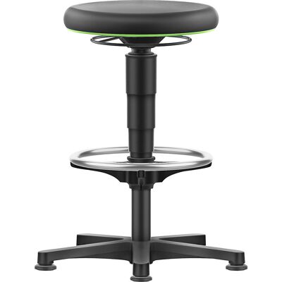 Hocker Allround, mit Gleitern, Fußring, PU-Schaum, Farbring grün bimos Hocker Allround, mit Gleitern, Fußring, PU-Schaum, Farbring grün bimos