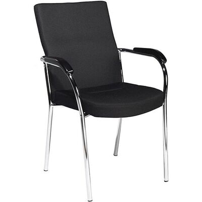 kaiserkraft Konferenzstuhl Emmy, Gestell verchromt, schwarz, stapelbar, VE 2 Stk kaiserkraft Konferenzstuhl Emmy, Gestell verchromt, schwarz, stapelbar, VE 2 Stk