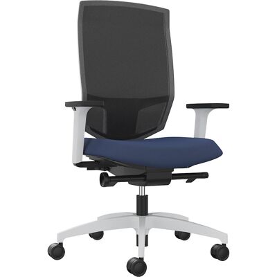 Bürodrehstuhl JUST EVO MESH, mit Netzrückenlehne, weiß, nachtblau Dauphin Bürodrehstuhl JUST EVO MESH, mit Netzrückenlehne, weiß, nachtblau Dauphin