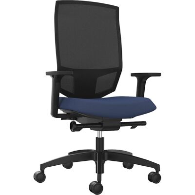 Bürodrehstuhl JUST EVO MESH, mit Netzrückenlehne, schwarz, nachtblau Dauphin Bürodrehstuhl JUST EVO MESH, mit Netzrückenlehne, schwarz, nachtblau Dauphin