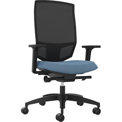Bürodrehstuhl JUST EVO MESH, mit Netzrückenlehne, schwarz, wasserblau Dauphin Bürodrehstuhl JUST EVO MESH, mit Netzrückenlehne, schwarz, wasserblau Dauphin