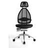 Topstar Design-Bürodrehstuhl, mit Kopfstütze und Netzrücken, Rückenlehnenhöhe gesamt 830 mm, schwarz