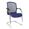 Topstar OPEN CHAIR - der Design-Besucherstuhl, Freischwinger mit Netzrücken, VE 2 Stk, royalblau